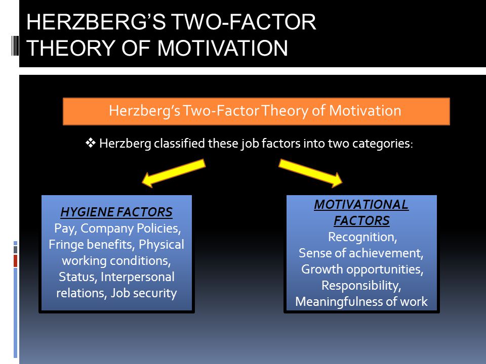 Two Factor Theory by Frederick Herzberg